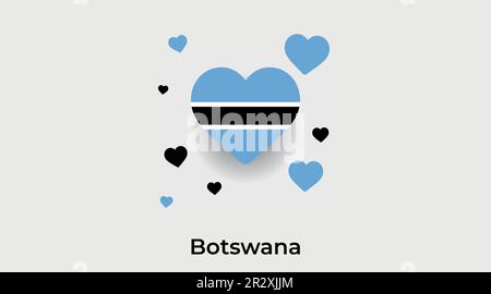 Botswana country heart. Love Botswana national flag vector illustration Stock Vector