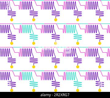 Quantum computer PCB wires, seamless pattern, vector quality Stock Vector