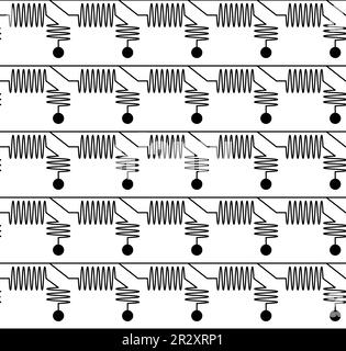 Quantum computer PCB wires, seamless pattern, vector quality Stock Vector
