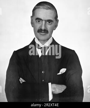 Arthur Neville Chamberlain was an English Conservative politician and Prime Minister of the United Kingdom from 28 May 1937 to 10 May 1940. Stock Photo