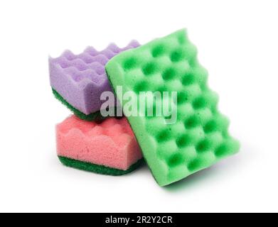 colored sponges isolated on white background Stock Photo - Alamy