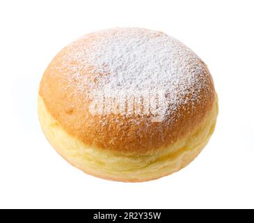 freshly baked jelly donut isolated on white background Stock Photo