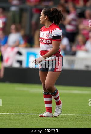 Gloucester,UK,  21 May 2023 Tatyana Heard (Gloucester) Seen in action during the  Allianz Premier 15’s GloucesterHartpury v Harlequins at Kingsholm Stadium Gloucester United Kingdom on May 21 2023 Alamy Live News Final Score:  67-14 Credit: Graham Glendinning / GlennSports/Alamy Live News Stock Photo