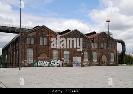 Machine hall, former blast furnace plant, industrial site, Phoenix West, Hoerde, Dortmund, North Rhine-Westphalia, Germany Stock Photo