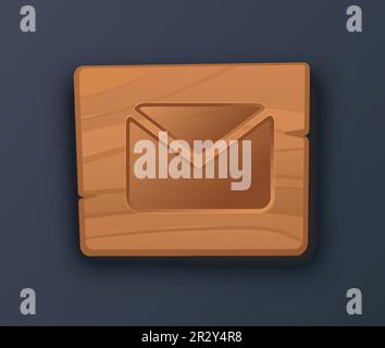 Wooden button envelope Stock Vector