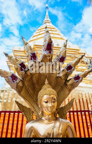 Buddha statue, Wat Doi Suthep, Chiang Mai, Thailand Stock Photo