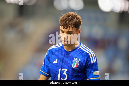 UEFA European Under-17 Championship Finals 2023, BUDAPEST, HUNGARY - MAY 21:  Filippo Pagnucco during the UEFA European Under-17 Championship Finals 2023 Group B match between Italy and Serbia at Hidegkuti Stadium on May 21, 2023 in Budapest, Hungary. Photo by, Kredit: Gabriella Barbara - Alamy Live News Stock Photo