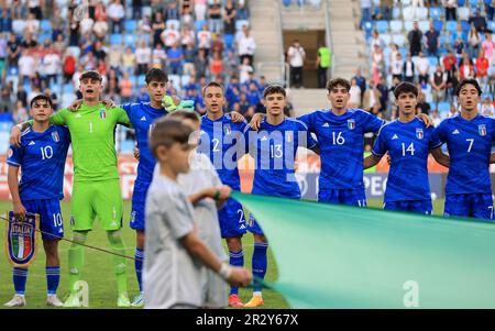 UEFA European Under-17 Championship Finals 2023, BUDAPEST, HUNGARY - MAY 21:  UEFA European Under-17 Championship Finals 2023 Group B match between Italy and Serbia at Hidegkuti Stadium on May 21, 2023 in Budapest, Hungary. Photo by, Kredit: Gabriella Barbara - Alamy Live News Stock Photo