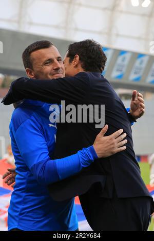 UEFA European Under-17 Championship Finals 2023, BUDAPEST, HUNGARY - MAY 21:  Aleksandar Lukovic, head coach before theUEFA European Under-17 Championship Finals 2023 Group B match between Italy and Serbia at Hidegkuti Stadium on May 21, 2023 in Budapest, Hungary. Photo by, Kredit: Gabriella Barbara - Alamy Live News Stock Photo