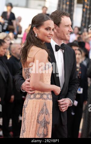 Alicia Vikander and husband Michael Fassbender walk the red carpet for the  premiere of her new movie, #Firebrand, during the Cannes Film…