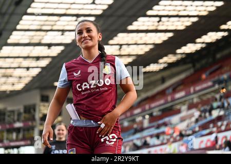 Birmingham, UK. 21st May 2023.   Maz Pacheco of Aston Villa during the WomenÕs Super League match between Aston Villa and Liverpool at Villa Park in Birmingham on 21st May 2023. This image may only be used for Editorial purposes. Editorial use only.  Credit: Ashley Crowden/Alamy Live News Stock Photo