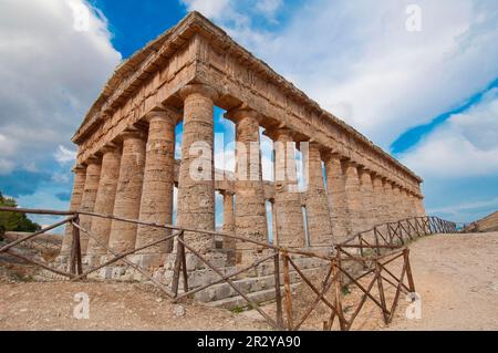 Temple, Europe, Segesta antica, Sicily, Italy Stock Photo