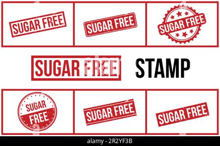 Sugar Free Rubber Stamp Set Vector Stock Vector