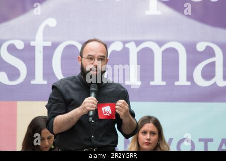 Madrid, Spain. 21st May, 2023. The speaker.during the election campaign for the 28th of May 2023 Major and Regional elections. (Photo by Jorge Gonzalez/Pacific Press) Credit: Pacific Press Media Production Corp./Alamy Live News Stock Photo