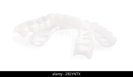 Dental mouth guards on white background. Bite correction Stock Photo