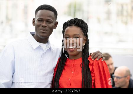 Cannes, France. 22nd May, 2023. Khady Mane and Mamadou Diallo attend the Banel E Adama Photocal at the 76th annual Cannes film festival at Palais des Festivals on May 21, 2023 in Cannes, France. Photo by David Niviere/ABACAPRESS.COM Credit: Abaca Press/Alamy Live News Stock Photo