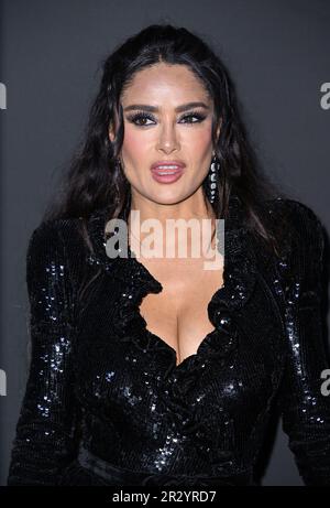 Cannes, France. 21st May, 2023. Cannes, France. May 20th, 2023. Salma Hayek arriving at the Kering Women in Motion Gala Dinner, part of the 76th Cannes Film Festival, Place de la Castre. Credit: Doug Peters/Alamy Live News Stock Photo