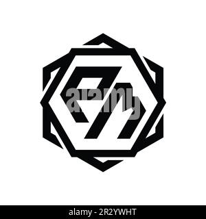 PM Logo monogram gaming with hexagon geometric shape design template Stock  Photo - Alamy