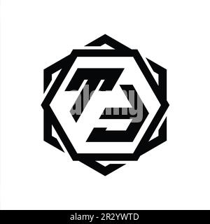 TF Logo monogram hexagon shape with geometric abstract isolated outline ...