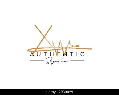 XW Signature Logo Template Vector. Stock Vector