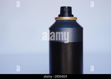 black cosmetic container or bottle isolated on white. With clipping path Stock Photo