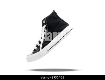 Black sneakers isolated on white background Stock Photo