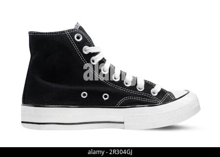 Black sneakers isolated on white background Stock Photo