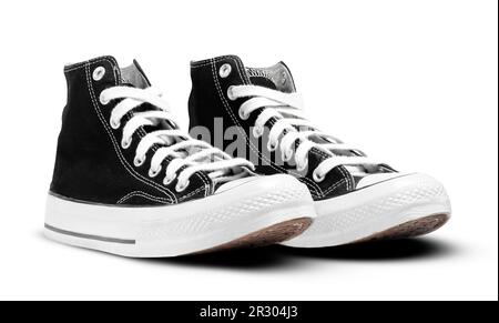 Black sneakers isolated on white background Stock Photo