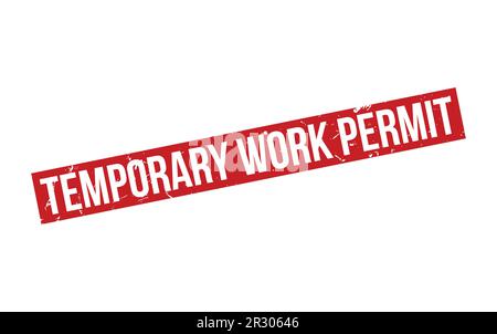 Temporary Work Permit Rubber Stamp Seal Vector Stock Vector