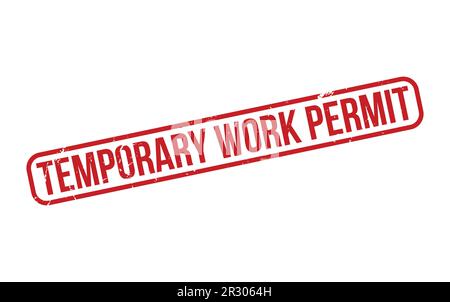 Red Temporary Work Permit Rubber Stamp Seal Vector Stock Vector