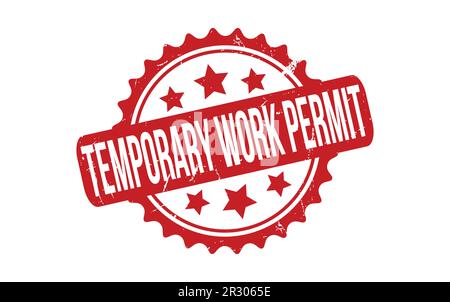 Temporary Work Permit rubber grunge stamp seal vector Stock Vector