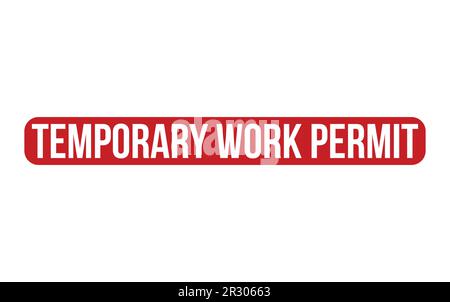 Red Temporary Work Permit Rubber Stamp Seal Vector Stock Vector