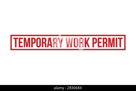 Temporary Work Permit Rubber Stamp Seal Vector Stock Vector