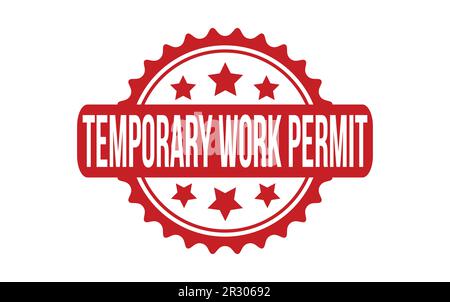 Temporary Work Permit rubber grunge stamp seal vector Stock Vector