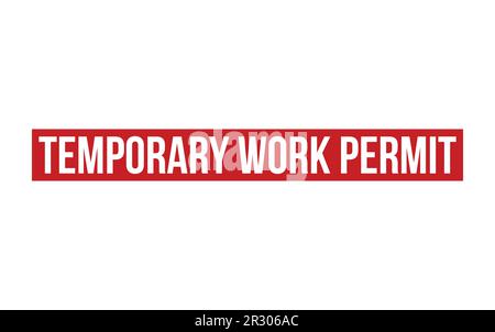 Red Temporary Work Permit Rubber Stamp Seal Vector Stock Vector