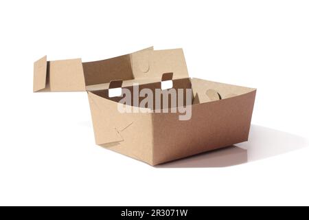 Takeaway Paper Container on White background Stock Photo