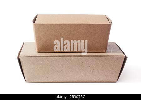Takeaway Paper Container on White background Stock Photo