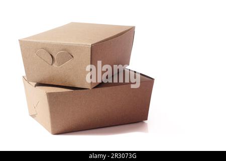 Takeaway Paper Container on White background Stock Photo