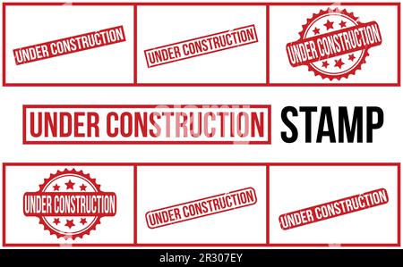Under Construction rubber grunge stamp set vector Stock Vector