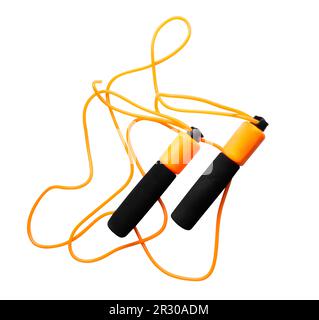 Jump rope isolated on white background, top view Stock Photo