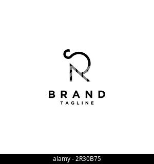 SRA Letter Logo Design In One Symbol. The initials of the letters SRA in a simple line design from top to bottom. Stock Vector