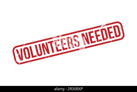 Red Volunteers Needed Rubber Stamp Seal Vector Stock Vector