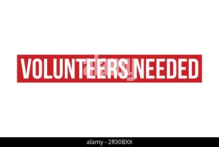 Red Volunteers Needed Rubber Stamp Seal Vector Stock Vector