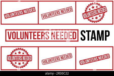 Volunteers Needed rubber grunge stamp set vector Stock Vector