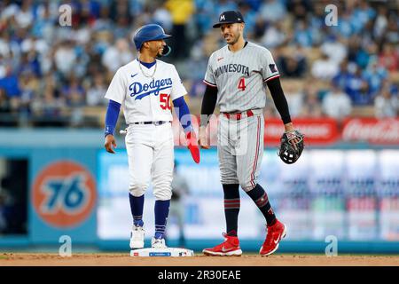 Los Angeles Dodgers shortstop Trea Turner (6) looks on during an MLB  regular season game against the Atlanta Braves, Wednesday, April 20th,  2022, in L Stock Photo - Alamy