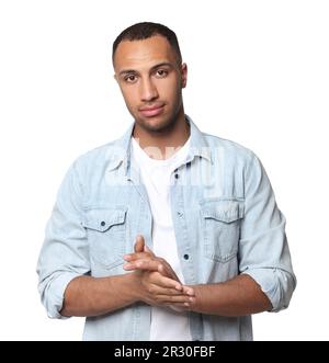 Portrait of handsome man on white background Stock Photo