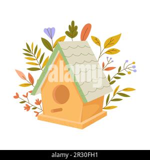 Set of Wooden Bird Houses Stock Vector