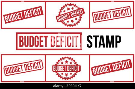 Budget Deficit Rubber Stamp set Vector Stock Vector