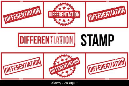 Differentiation Rubber Stamp Set Vector Stock Vector