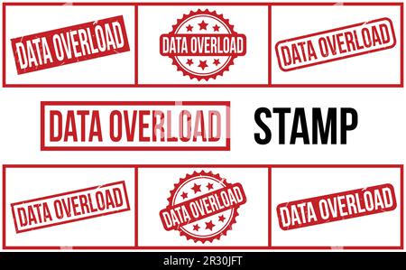 Data Overload Rubber Stamp set Vector Stock Vector